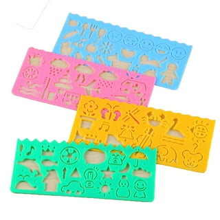 M/M 6 Pcs Drawing Stencils for Kids Animal Stencils Kids Sidewalk Chalk  Stencils Plastic Stencils Washable Painting Stencil Craft Drawing Stencil  for