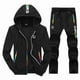 thumbnail image 1 of Chándal ajustado para hombre, conjunto cálido para correr, sudadera con capucha, 2 piezas, chándal deportivo, 1 of 5