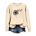 thumbnail image 3 of Gibobby Temperamento Pullover Top Sudadera con capucha sin capucha con estampado de diente de león para el día de San Valentín informal a la moda para mujer (Beige, L), 3 of 4