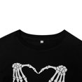 thumbnail image 5 of Sudadera XLIEVO con estampado de calaveras de Halloween para mujer, color negro, 5 of 5