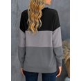 thumbnail image 2 of Sweat-shirt Décontracté à Col Rond à Manches Longues Imprimé à Rayures et Mollet T-shirts, 2 of 6