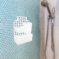 thumbnail image 3 of Organizador de puerta de armario, cesta colgante de ducha de doble capa, sin taladro, organizador de baño montado en la pared, color blanco, 3 of 5