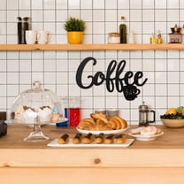 1pc Coffee Sign for Coffee Station Metal Coffee Bar Hanging Wall Art Decor Black Coffee Cup Wall Decor Letter Sign Farmhouse Kitchen Wall Decor for Cafe Restaurants Hanging(Coffee Bar)