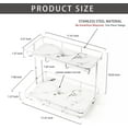 thumbnail image 5 of Bathroom Organizer Countertop Perfume Organizer Makeup Organizer Cosmetics Storage Display Rack Vanity Tray Dresser Stainless Steel Gold Shelf White Marble Ceramic Tray (2 Tier L-Sliver), 5 of 13