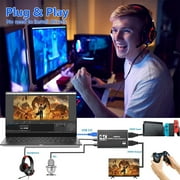 4K Audio Video Capture Card, USB 3.0 HDMI-Compatible Capture Device, Video Converter 1080P 60fps Capture Card for Gaming, Supports Live Video Capture Black By EKIDAZB