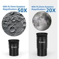 TELMU Reflector Telescope 114mm Aperture 500mm AZ, Adjustable(29.946.6in) for beginers kids