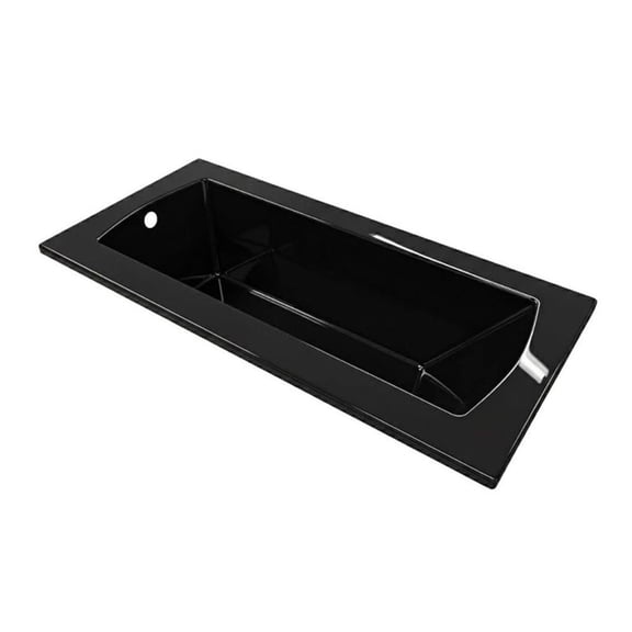 Pemberly Row 66X32 Contemporary Rectangular Acrylic Drop-In Bath tub in Black