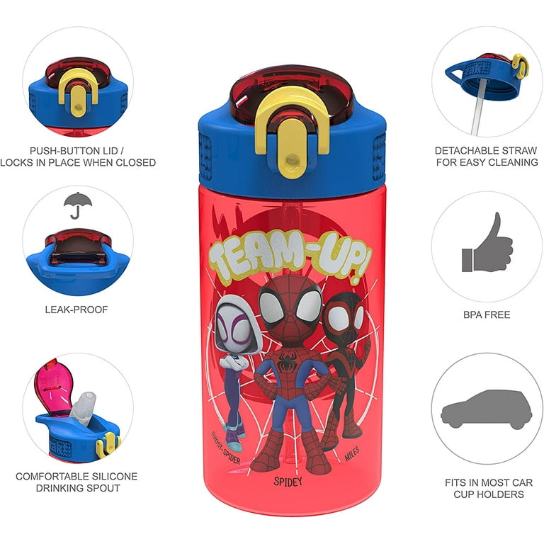  Zak Designs Marvel Spider-Man Water Bottle for Travel