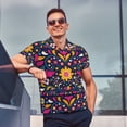 thumbnail image 4 of Fotbe Cinco De Mayo Floral Camiseta Polo de Golf para Hombre con Estampado – Camisa Deportiva Transpirable con Cuello Abotonado-Small, 4 of 6