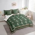 thumbnail image 3 of Homewish Green Xmas Tree Bedding Comforter Set 7pcs for Teens, Bohemian Western Aztec Queen Bedding Sets, Merry Christmas Reversible Queen Sheet Sets, Lightweight Room Decor, 3 of 7