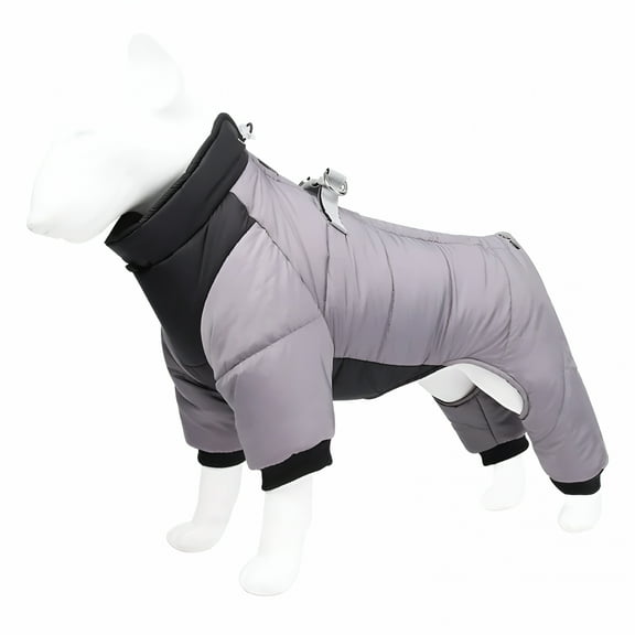 TELOLY Warm Dog Coat, 4 Legs Covered Windproof Waterproof Winter Warm Dog Jacket Outdoor Dog Costume for Small Dogs
