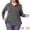 Grey, variant on DARING DIVA Women's Plus V Neck Button Fall Pullover Shirt Loose Blouse 1X Black
