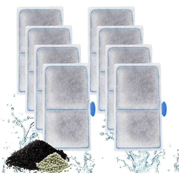 8 Pack Filter Cartridges for Top Fin EF-S Element and BF5 BETTAFLO Filter, Thickened Fish Tank Replacement Filters Cartridge with Zeolite