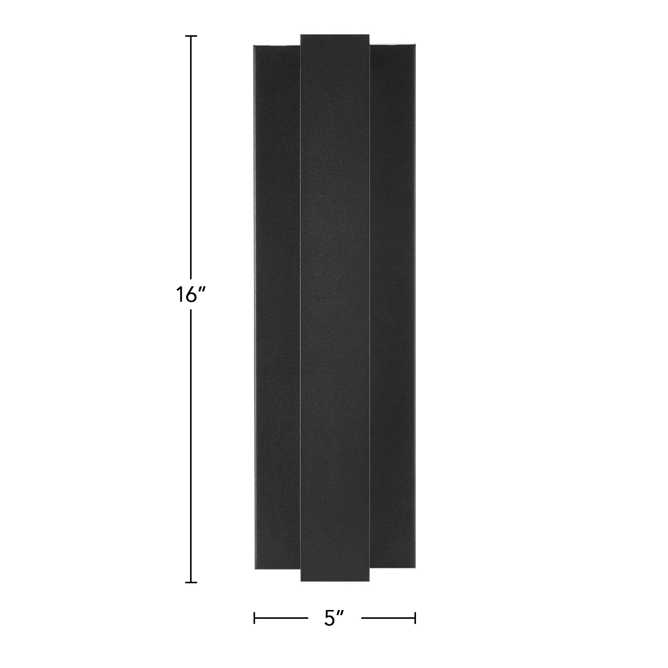 Maxxima LED Outdoor Wall Light, Linear Black Sconce w/ Vertical Bar, Modern Porch Light, 300 Lumens, 5 CCT 2700K-5000K...