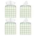 thumbnail image 2 of Kdxio Pistachio Green Checkboard Print Tissue Box Cover,Square Decorative PU Leather Facial Paper Case Organizer Holder Dispenser for Bathroom,Night Stands,Desk,Car 5.2''X5.2''X5.2'', 2 of 7