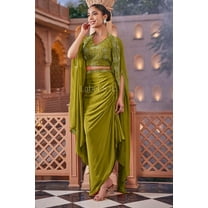 Saffron Splendor-Cape-Set,desginer cloth,salwar suit for usa,indo western dress