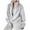 White, variant on Womens Sweatsuits Sets Two Piece Fleece Solid Color Quarter Zip Up Long Sleeve Lapel Pullover Tops and Jogger Pant Baggy Comfy Fall Winter Track Suits