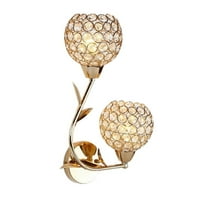 WHAMVOX  Double Gold Flower Sconce Golden Crystal Wall Light Bedroom Power Lamp