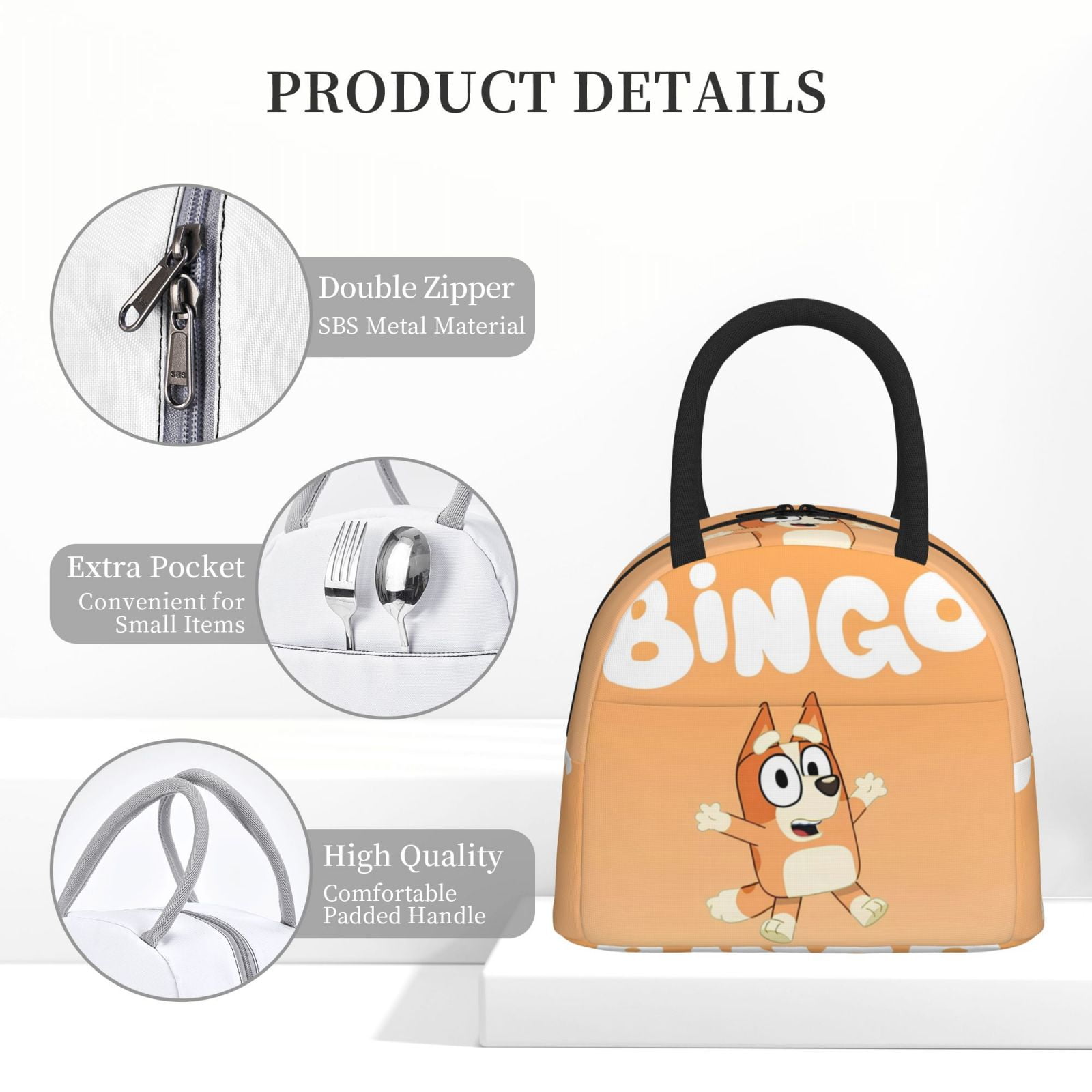 Masiiu Bluey Print Lunch Bag Large Capacity, Insulated Lunch Bag for Work, School, Picnic-One Size