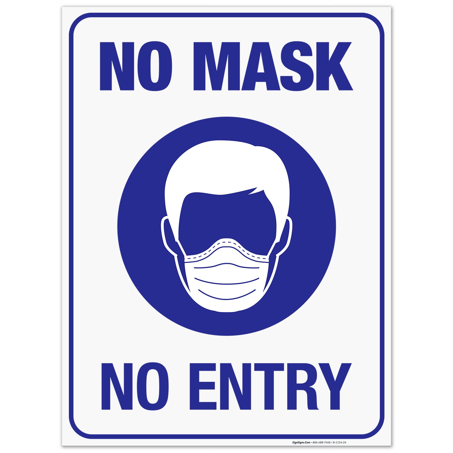Mask Required Sign, No Mask No Entry Sign, 18x24 Corrugated Plastic ...