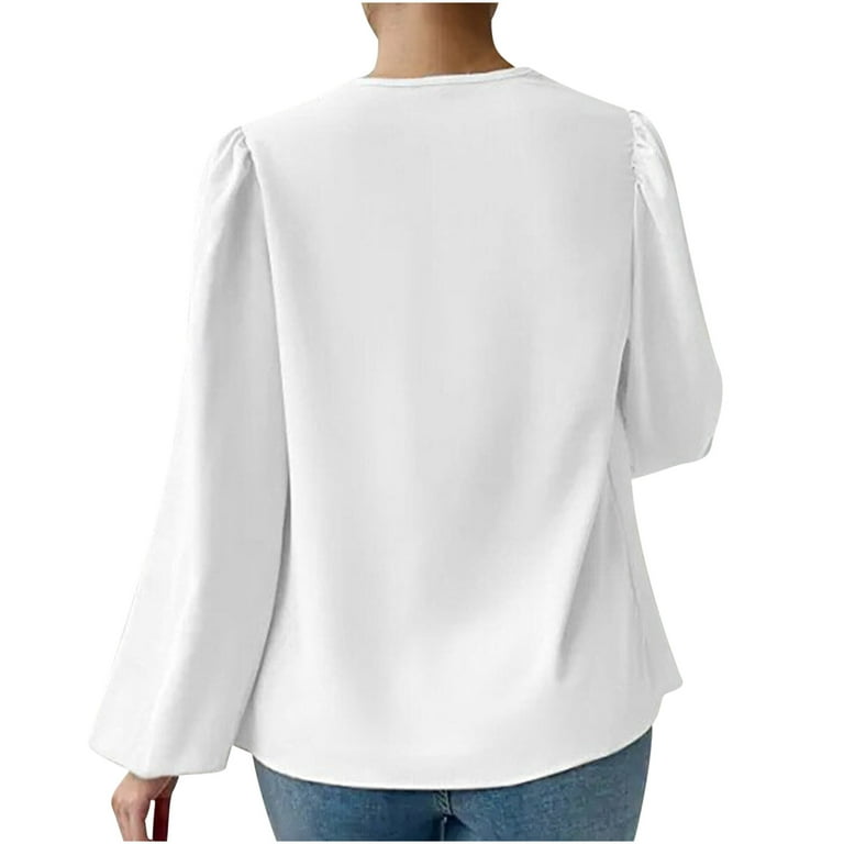 Hfyihgf Women's Elegant Cowl Neck Long Sleeve Blouse Solid