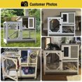thumbnail image 5 of Aivituvin Upgrade Rabbit Hutch Rabbit Cage Indoor Bunny Hutch with Run Outdoor Rabbit House with Two Deeper No Leak Trays - 4 Casters Include (Mocca Color Without Bottom Wire Netting), 5 of 7
