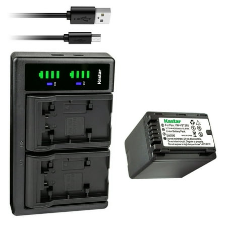 Kastar 1-Pack VW-VBT380 Battery and LTD2 USB Charger Compatible with Panasonic HC-W850MGK HC-W850K HC-W870M HC-WX970M HC-WX970GK HC-WX970MGKK HC-WX990M HC-WXF990MGK HC-WXF990M Camera