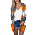 thumbnail image 1 of FAIWAD Cardigan d'Halloween pour Femmes Mignon Citrouille Ghost Ouvert Manteau Léger Confortable Automne, 1 of 5