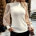 thumbnail image 3 of Suéter térmico Gibobby manga larga patchwork lentejuelas cuello medio otoño invierno mujer Beige L, 3 of 5