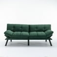 thumbnail image 5 of Triple Tree Velvet Adjustable Armrests Convertible Sofa, Emerald, 5 of 9
