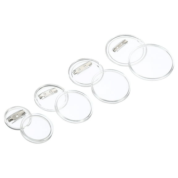 Uxcell Acrylic Button Pin Badge,40SetRound Pin Blank Buttons Badges Kit 4 Size