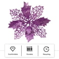 thumbnail image 3 of Shisuyan Purple Plastic Glitter Powder Flowers 12Pcs 5.9X5.9X0.4In, 3 of 8
