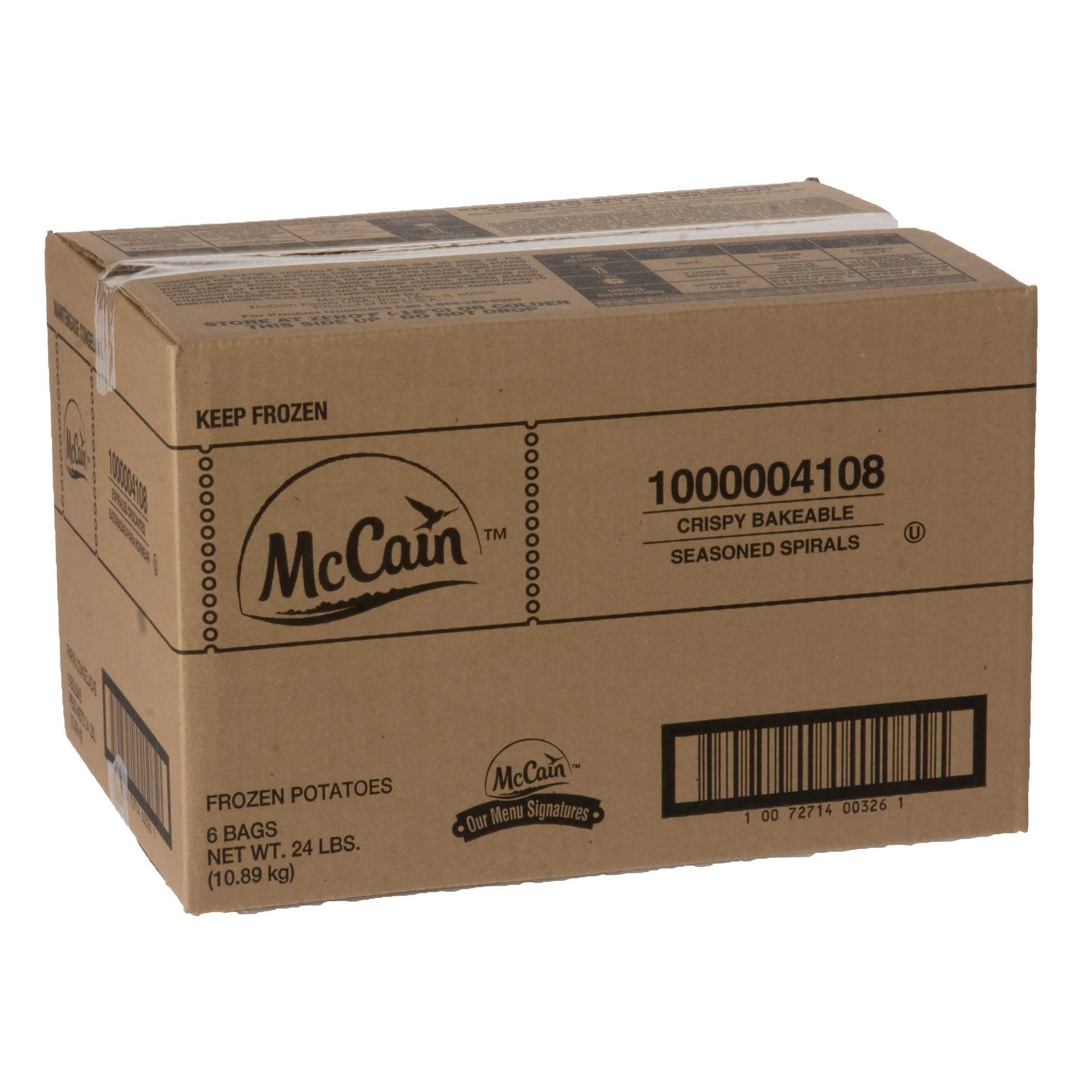 Mccain Reduced Sodium Crispy Bakeable Seasoned Spirals, 4 Pound -- 6 per case
