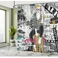 thumbnail image 5 of Ambesonne Fashion Shower Curtain, Fashion Girl Grunge, 69"Wx84"L, White and Black, 5 of 5