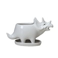 thumbnail image 2 of POINTERTECK 3D Cartoon Flowerpot Drain Hole Ceramic Creative Triceratops Shape Flowerpot for Desktop, 2 of 9