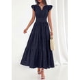 thumbnail image 3 of PRETTYGARDEN Womens Boho Maxi Dresses Summer Floral Lace Eyelet V Neck Spring Wedding Guest Dress Beach Vacation Clothes, 3 of 8