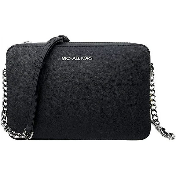 Michael Kors Women's Jet Set Item Crossbody Black/Silver