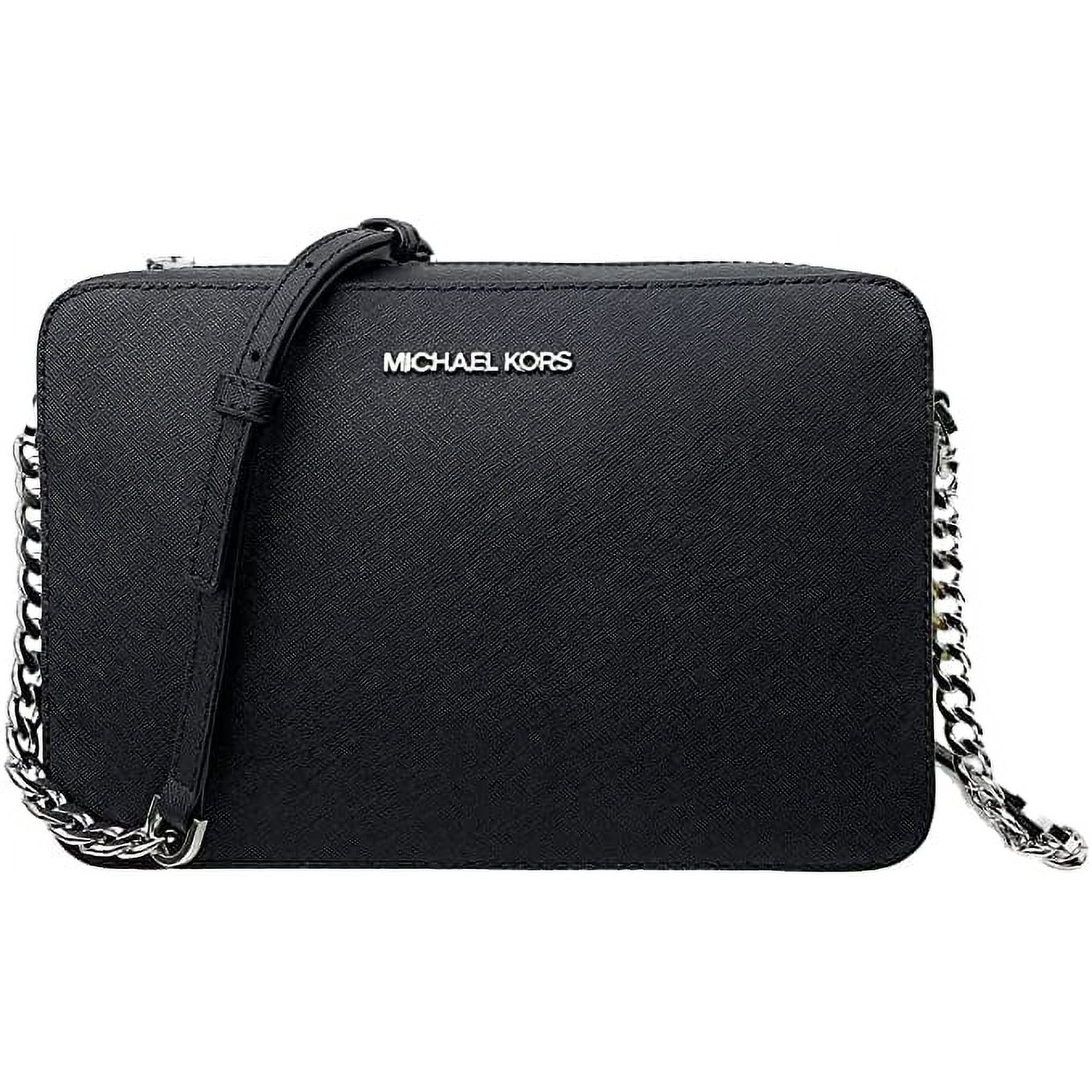 Michael Kors Women's Jet Set Item Crossbody Black/Silver