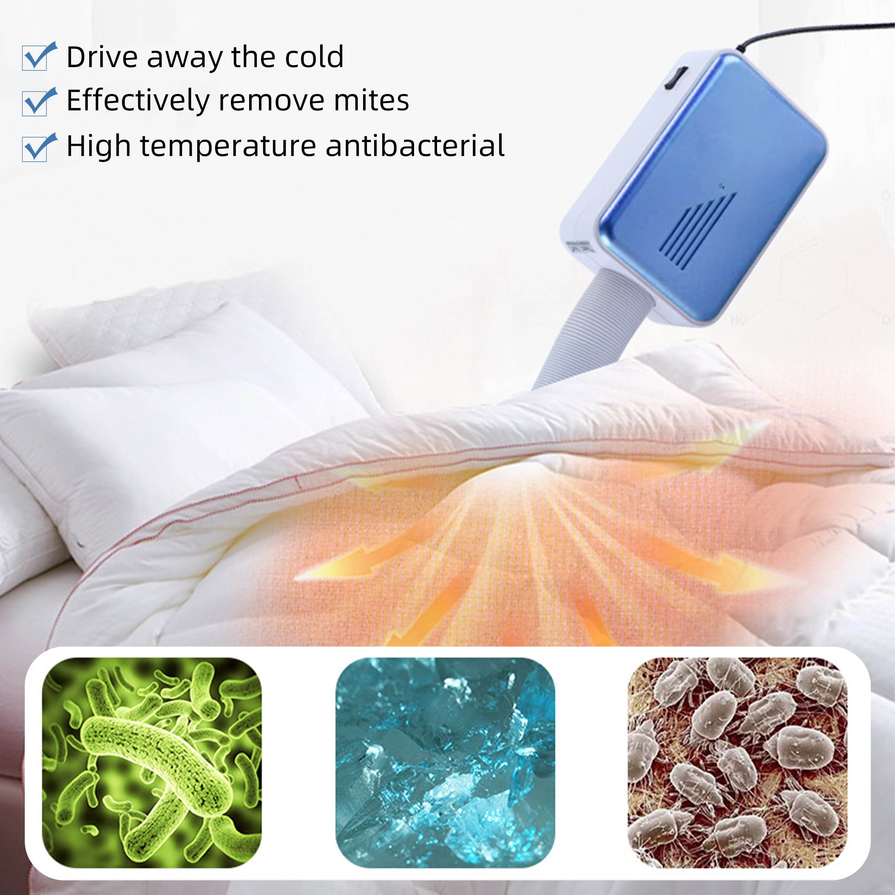 WZCPCV Portable Dryer for Apartments, 800W Portable Clothes and Shoe Dryer, Electric Pet Hair Dryer, Multifunctional Clothes Dryer with Dry Clothes Cover,Adjustable Dual Mode Home Dryer, Blue