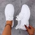 thumbnail image 4 of Domzle Women's Tennis Running Walking Shoes Slip on Casual Non Slip Athletic Workout Gym Sneakers Fashion Lightweight Breathable Mesh Jogging Work Sports Outdoor Shoe White, 4 of 6