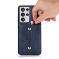 thumbnail image 5 of Designed for Samsung Galaxy S21 Ultra Wallet Case with Adjustable Wrist Strap Kickstand PU Leather Credit Card Holder Heavy Duty Shockproof Hybrid Rugged Protective Cover for Women Men 6.8",Blue, 5 of 10