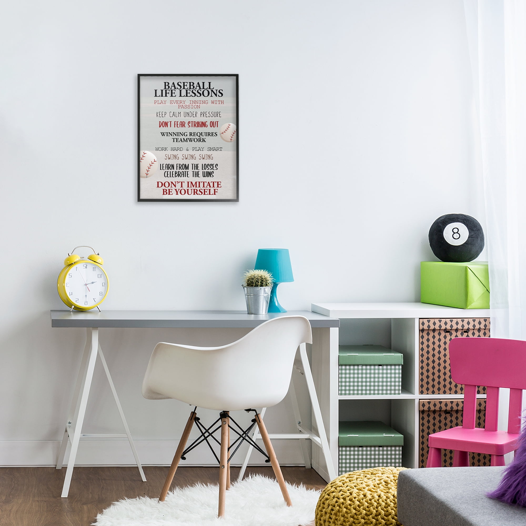 Baseball Life Lessons Black Framed Giclee Art, design by Kim Allen