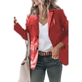 thumbnail image 1 of Chaqueta femenina Ticfox de cuello vuelto un solo pecho Manga larga transpirable moda Rojo S, 1 of 6