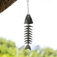 thumbnail image 6 of Vintage Cast Iron Fish Wind Chimes for Outdoor - Fishbone Design Windchime with Soothing Melody, S Hook for Garden, Patio, Porch Hanging Decor, Housewarming Gift, 6 of 8