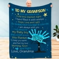 thumbnail image 3 of to My Grandson Blanket, Grandson Gifts from Grandma Grandpa Grandparents, Blanket Gifts for Christmas Birthday Graduation Anniversary Thanksgiving, Idea Gifts Throw Blanket, 3 of 4