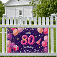 thumbnail image 6 of Happy 80th Birthday Background Banner with Balloons Party Hat and Gift Decors Backdrop for Birthday Party Photography Props Celebration Decorations, 6 of 8