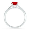 thumbnail image 2 of 1 ct Oval Cut Natural Garnet Solitaire 18K White Gold Womens Engagement Ring, 2 of 4