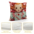 thumbnail image 4 of COMIO  Merry Christmas Gingerbread Man Decorative Throw Pillow Covers, Xmas Peppermint Candy Polka Dot Stripe Red Cushion Case Decor, Holly Jolly Winter Holiday Home Decoration for Sofa, 4 of 5