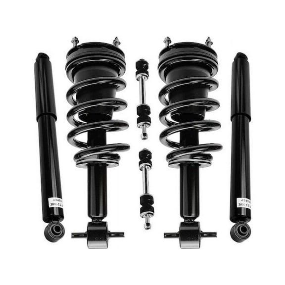 Front and Rear Shock Strut Coil Spring and Sway Bar Link Kit - 6-Piece - Compatible with 2007 - 2013 Chevy Silverado 1500 2008 2009 2010 2011 2012