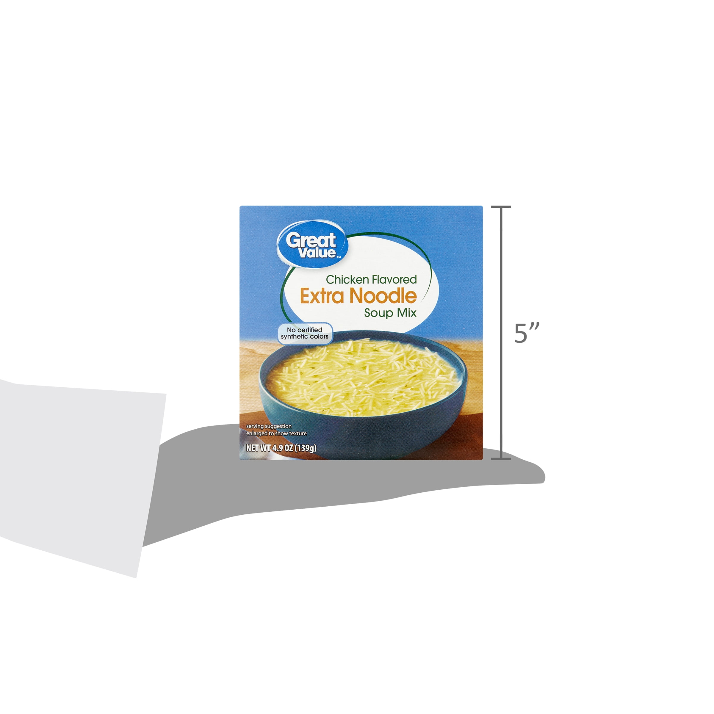Great Value Extra Noodle Chicken Flavored Soup Mix, 4.9 oz